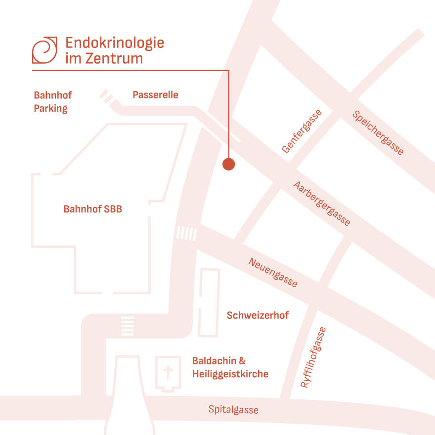 Lageplan der Endokrinologie im Zentrum